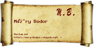 Móry Bodor névjegykártya