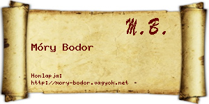 Móry Bodor névjegykártya